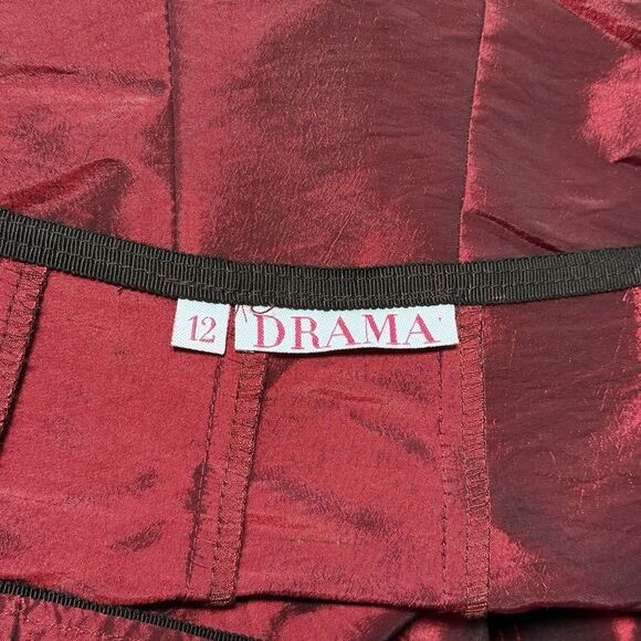 Y2K Midi Skirt 12 Burgundy Black Iridescent Whimsigoth Witchy Vamp Dark Romantic - Picture 10 of 12